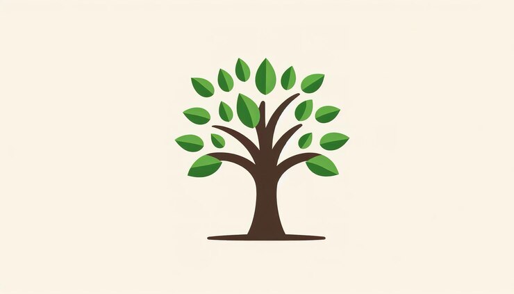 Foto un árbol con hojas verdes en él