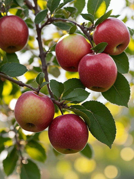 Un árbol lleno de manzanas