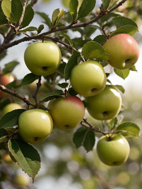 Un árbol lleno de manzanas