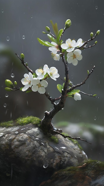 Un árbol bajo la lluvia