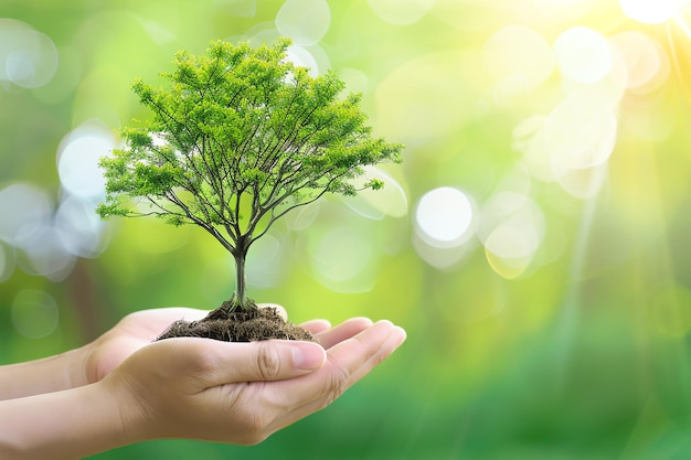 árbol en las manos generado por la IA