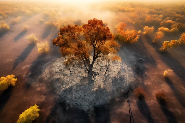 Un árbol en medio de un bosque con la palabra árbol en él.