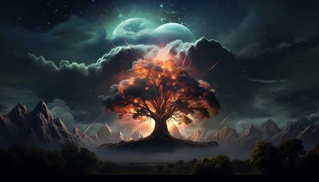 Árbol del Mundo de la Fantasía Futura