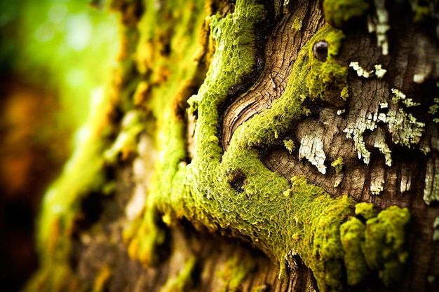 Un árbol con musgo y la palabra musgo