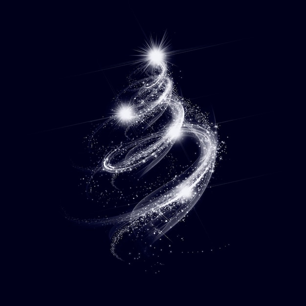 Árbol de Navidad abstracto sobre fondo oscuro