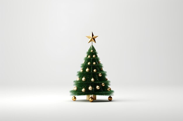 Un árbol de Navidad aislado sobre un fondo blanco