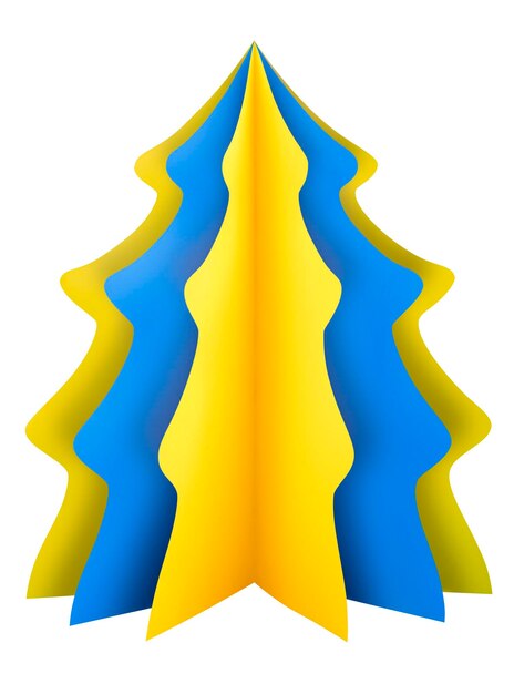 árbol de navidad amarillo azul