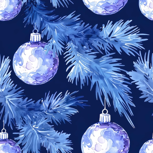 un árbol de Navidad azul con una pelota azul y un fondo azul