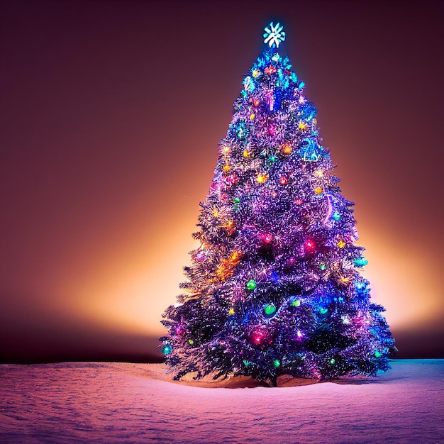 árbol de navidad en el bosque