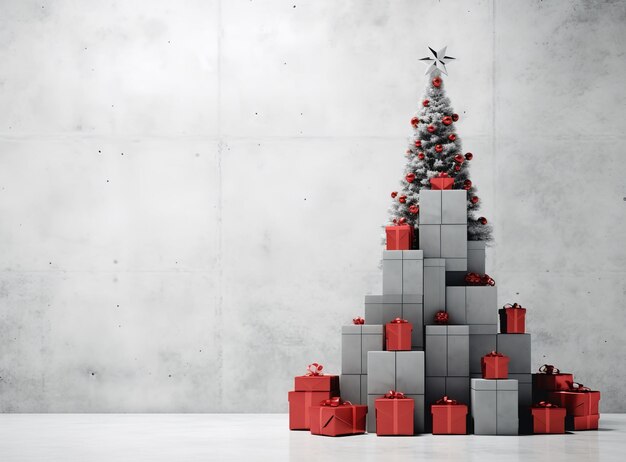 Foto Árbol de navidad de cajas de regalos