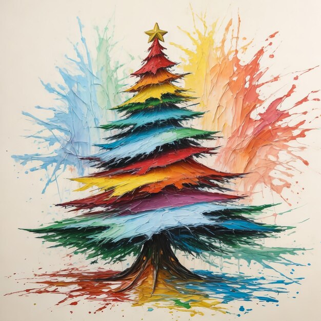 Foto Árbol de navidad de colores ilustración vectorial