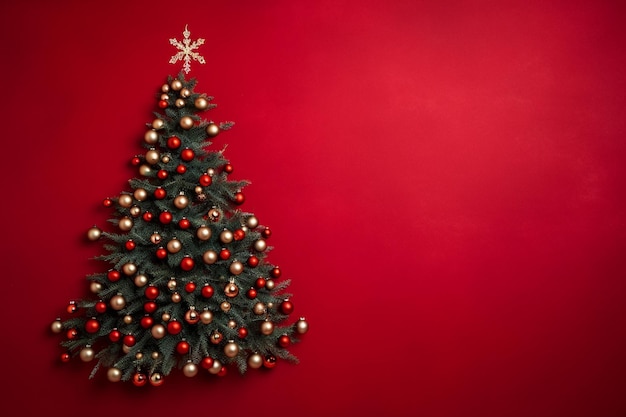 Un árbol de navidad con un copo de nieve
