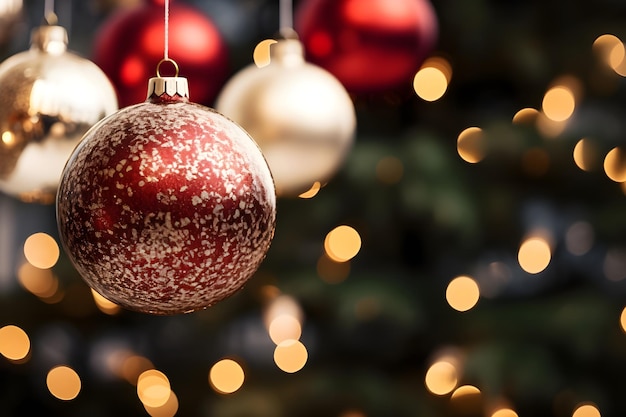 Foto Árbol de navidad decorado con adornos