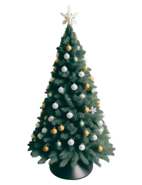 Foto Árbol de navidad decorado árbol de navidad con bolas y guirnaldas