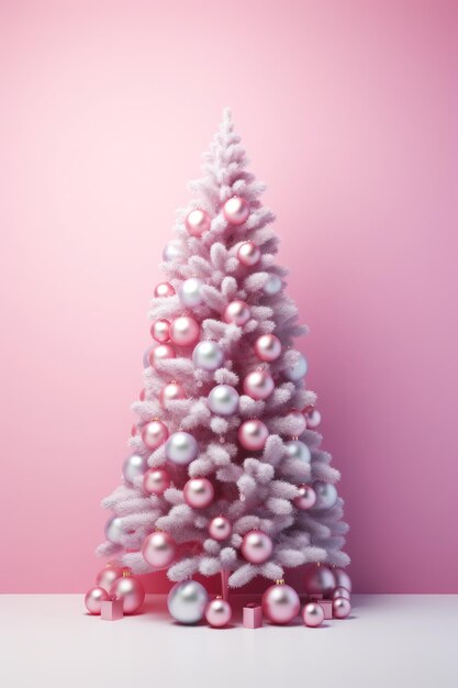 Foto Árbol de navidad decorado en estilo moderno