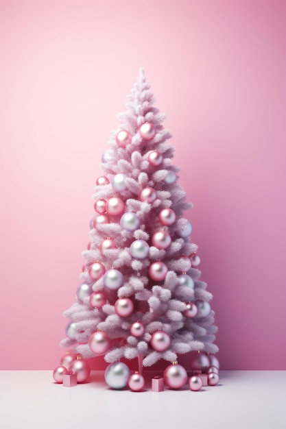 Foto Árbol de navidad decorado de estilo moderno.