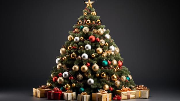Un árbol de Navidad decorado