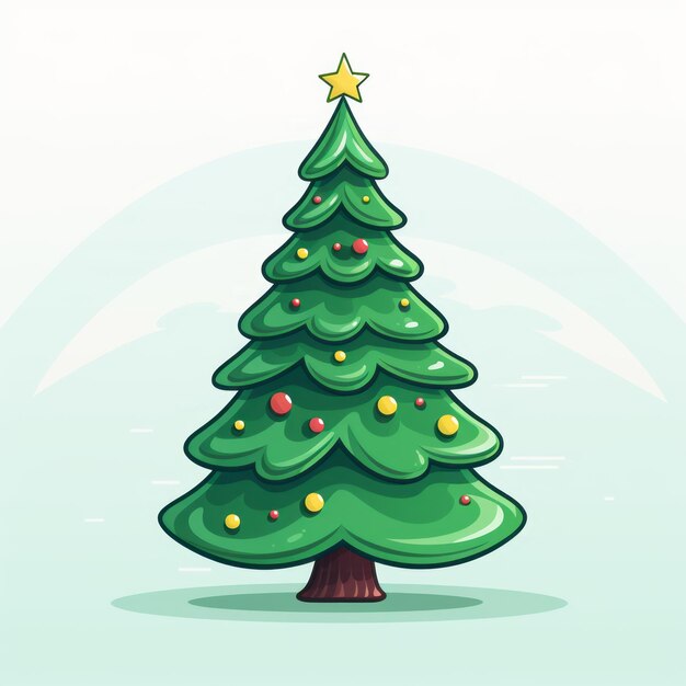 Foto Árbol de navidad de estilo vectorial con adornos decorativos 80