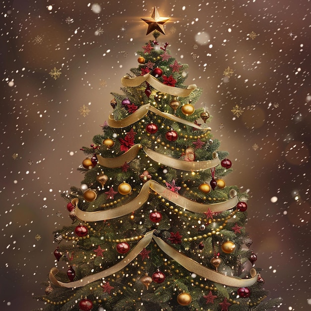 un árbol de Navidad con una estrella en él