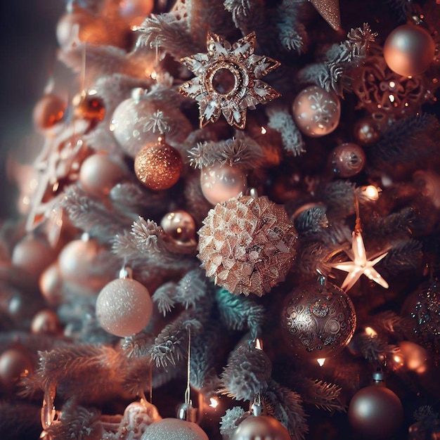 Un árbol de navidad con una estrella en él