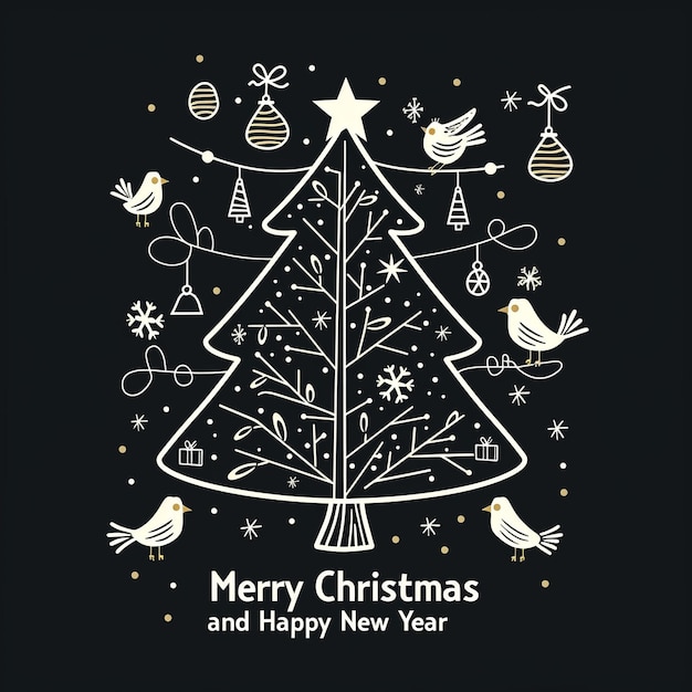 un árbol de navidad con una estrella y una imagen de un árbol de navidad