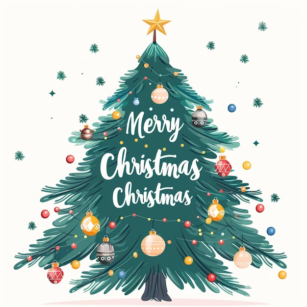un árbol de navidad con una estrella y una imagen de un árbol de navidad