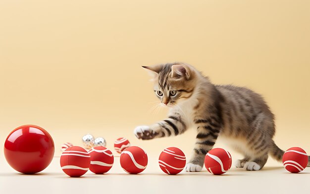Foto Árbol de navidad con gatos y gatitos