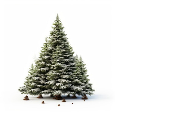 Foto Árbol de navidad con hermosas decoraciones rodeado de regalos sobre un fondo blanco