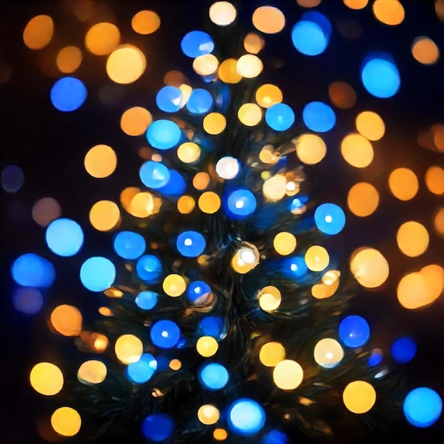 Foto un árbol de navidad con luces que dicen navidad en él