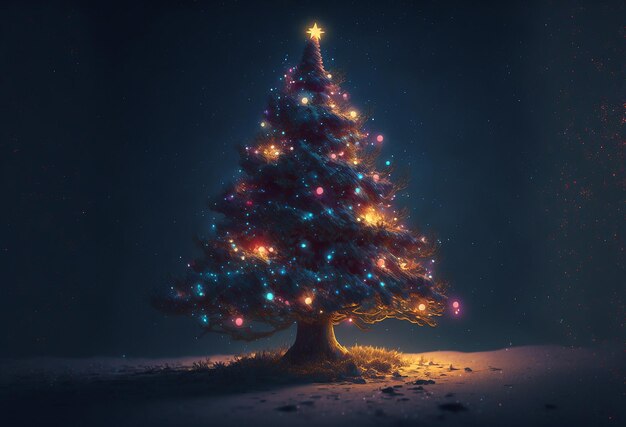 Un árbol de navidad con luces