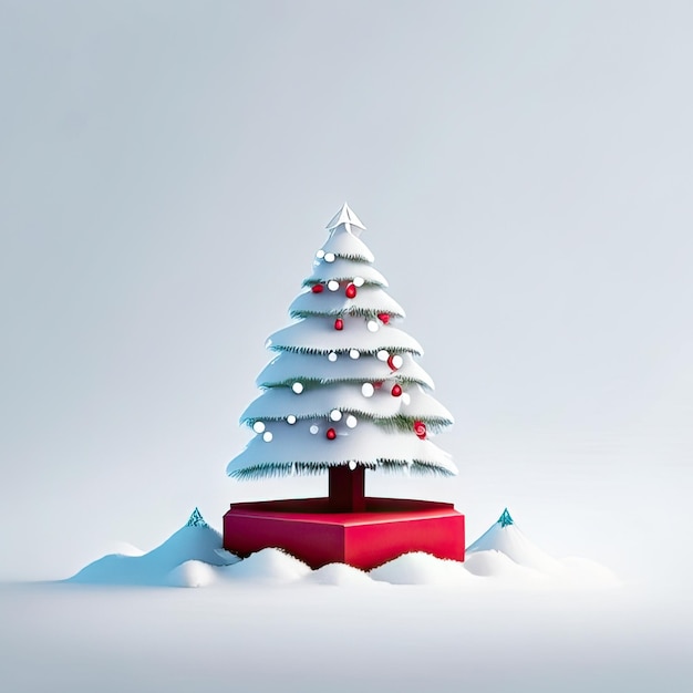 Foto Árbol de navidad minimalista y lujoso