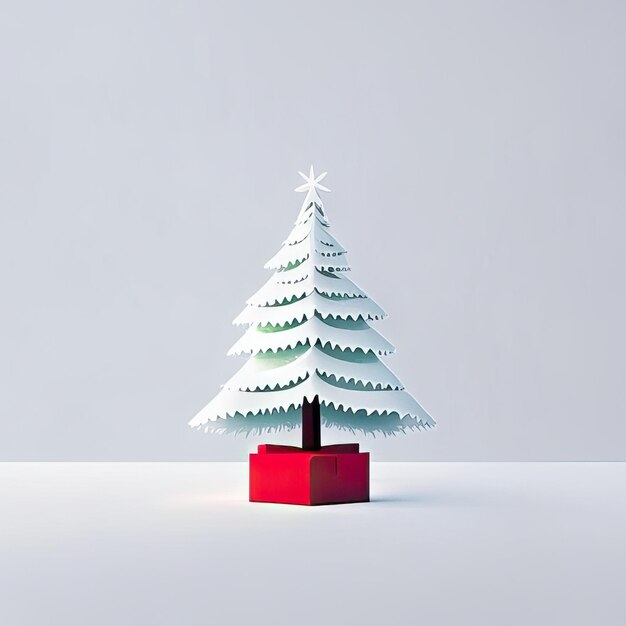 Foto Árbol de navidad minimalista y lujoso