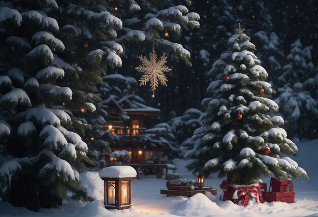 Árbol de Navidad en la nieve