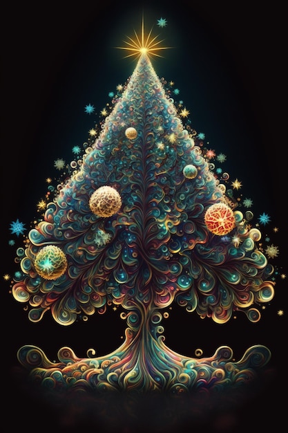 Un árbol de navidad con las palabras navidad en él