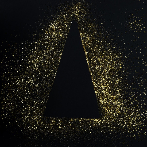 Árbol de Navidad de purpurina dorada.