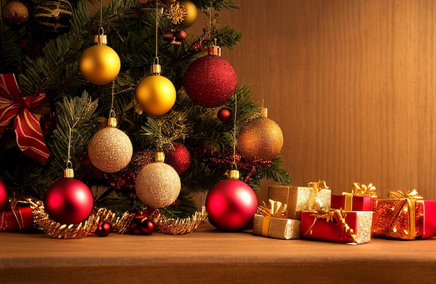 Foto Árbol de navidad con regalos