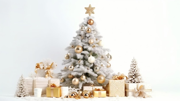 árbol de navidad sobre fondo blanco