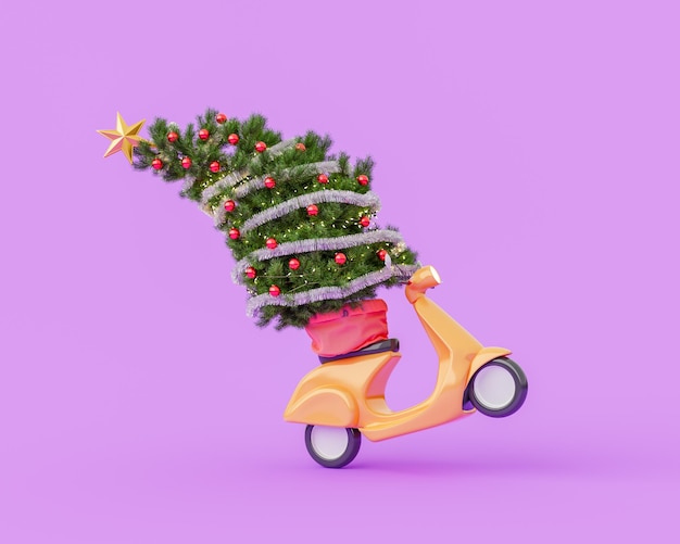 árbol de navidad a toda velocidad en moto