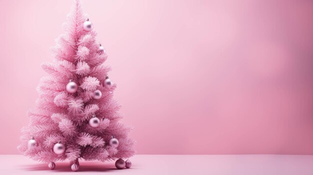 Foto Árbol de navidad tono de color fondo rosa