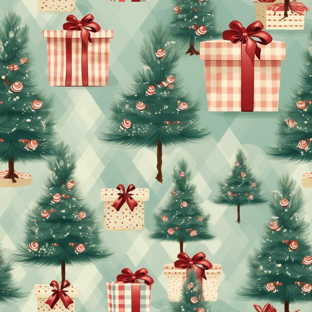 árbol de navidad transparente y regalos sobre un fondo azul ai generativo