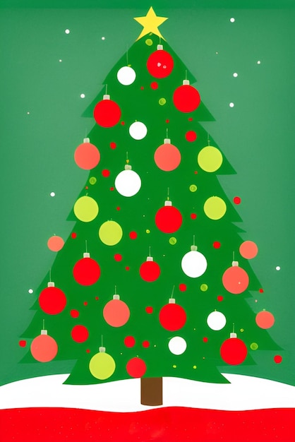 Foto un árbol de navidad verde con un fondo verde con un trasfondo verde