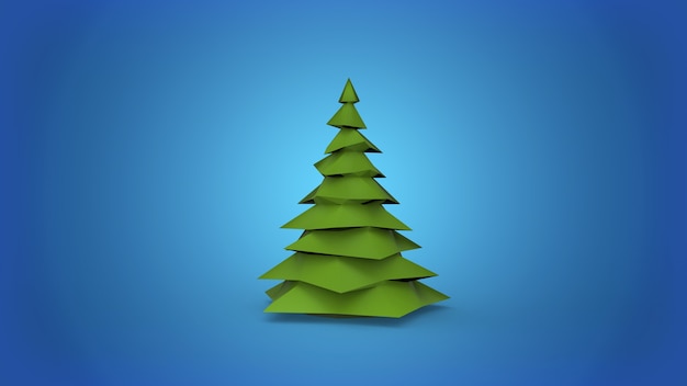 Árbol de Navidad verde low poly