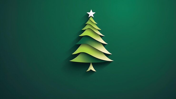 Árbol navideño en un rico fondo verde oscuro para la decoración festiva