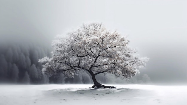 árbol en un paisaje nevado