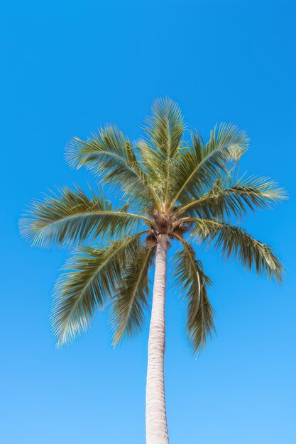 Árbol de palma con un claro cielo azul de fondo concepto de verano