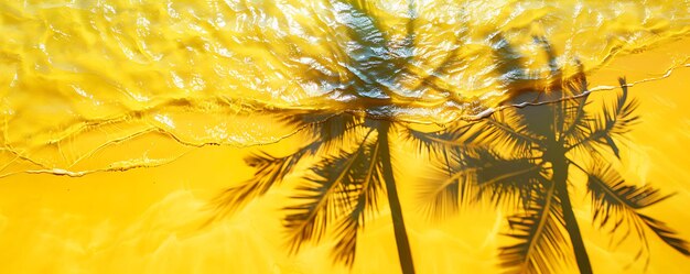 Foto Árbol de palma con un fondo amarillo y la palabra palma