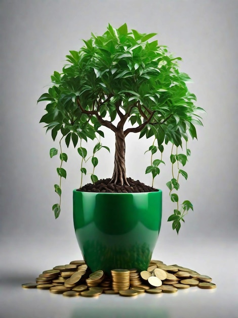 árbol plantado en una olla