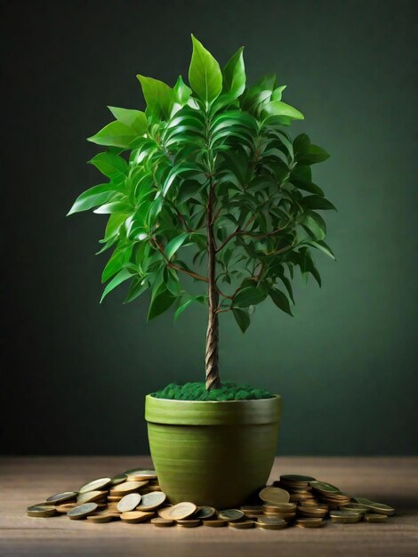 árbol plantado en una olla