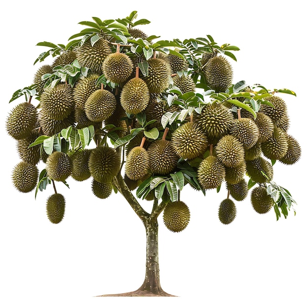 Foto un árbol con un ramo de frutas que dice quot durian quot