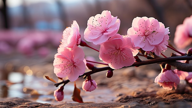 árbol de sakura de flor rosa